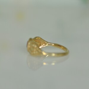 Gold Ruby Ring, Red Ruby Ring, Ruby Engagement Ring, 14k Gold Ring Gift for Women, Round 5 m"m Ruby Ring, Solid Gold Gold Engraved Leaf Ring