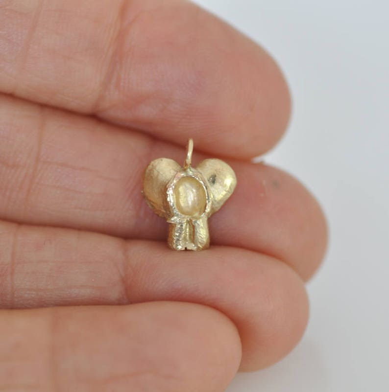 Small Gold Elephant Pendant Dainty 14K Solid Gold Necklace Etsy