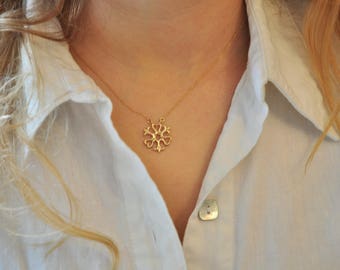 14k Gold Necklace , 14k Gold Pendant , Yellow Gold Jewelry , Solid Gold Necklace , Celtic Jewelry , Gold Jewelry Gift for Girlfriend