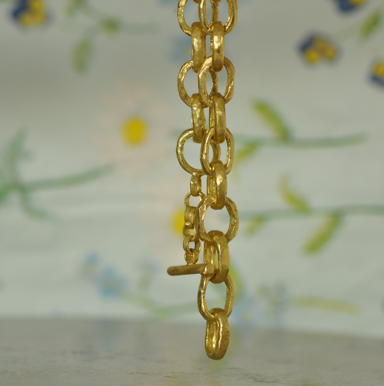18k Solid Gold Bracelet Statement Bracelet Gold Bracelet Etsy