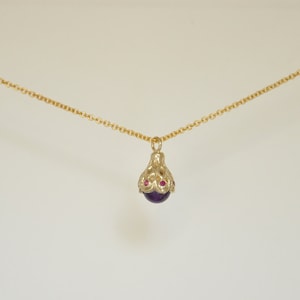 Small Ruby Pendant, Gold Dainty Necklace, 14k Gold Small Necklace, Tiny ...