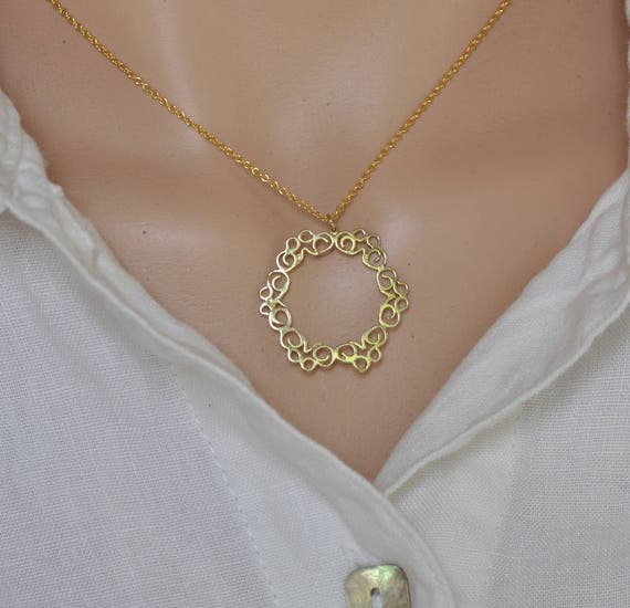 Fine Jewelry Necklace Oriental Gold Pendant Solid Gold Etsy
