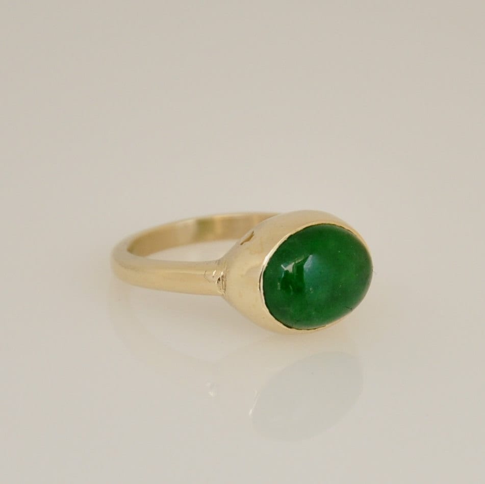 14k Gold Gemstone Ring Jade Ring Unique Gift for Her - Etsy Israel