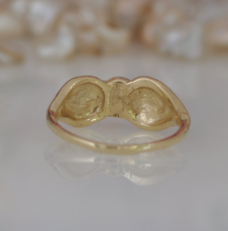 14k Gold Ring, Diamant Gold Ring, Unique Engagement, Solid Gold Ring, Woman Gold Ring Gift, Gold Engraved Ring, Floral Ring With Diamant