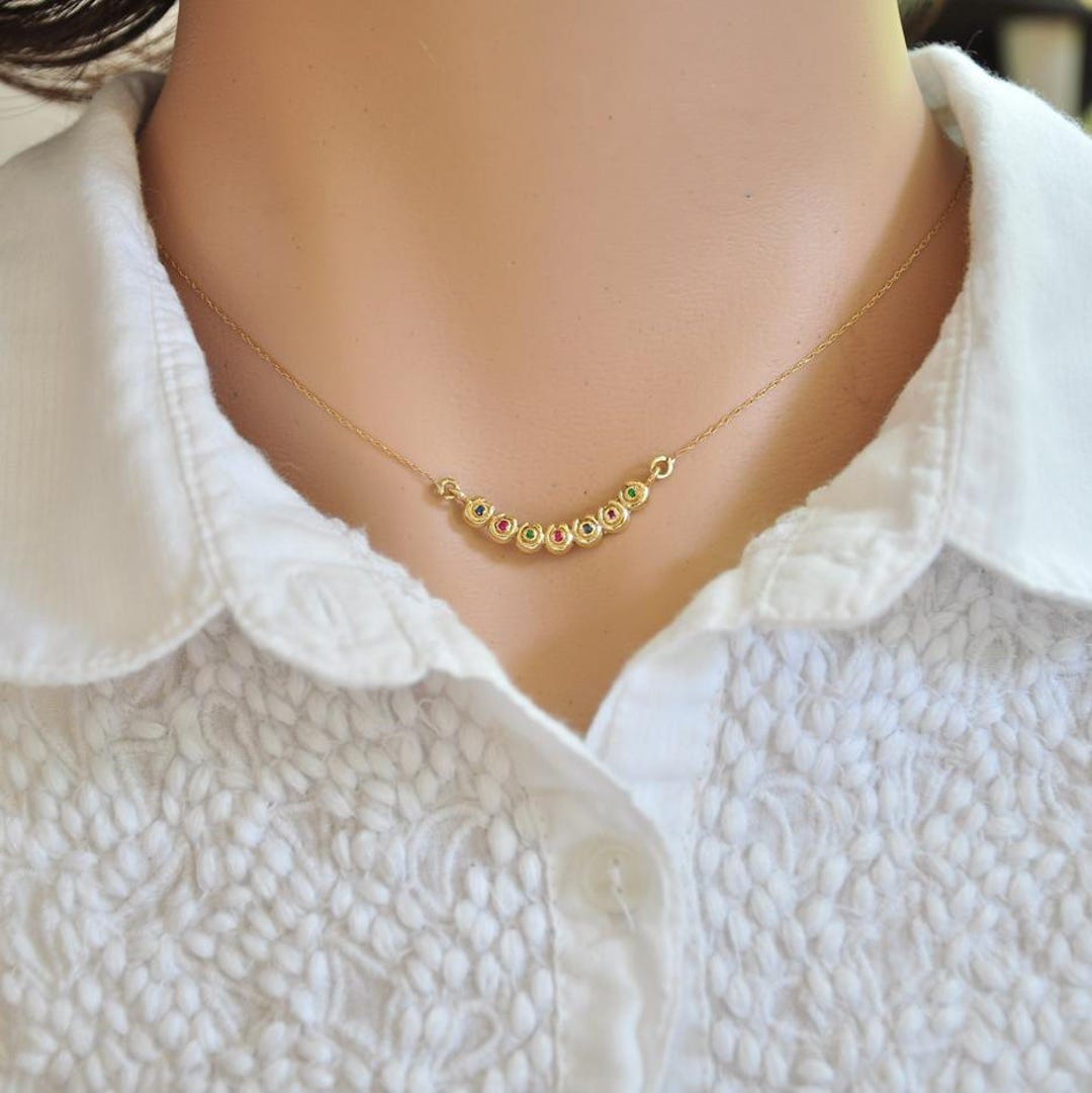 Small Gold Pendant , Dainty 14k Gold Necklace , Delicate 14k Solid Gold Pendant , Tiny Gold and