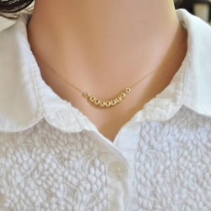 Small Gold Pendant , Dainty 14k gold Necklace , Delicate 14k Solid Gold Pendant ,  Tiny Gold and Gemstone Necklace , 14k Gold Necklace