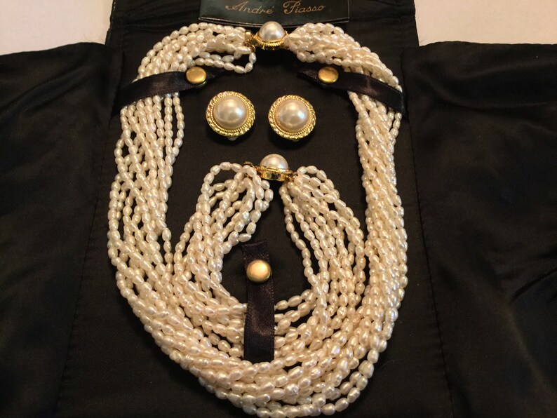 Vintage Andre Piasso Fresh Water Pearls 