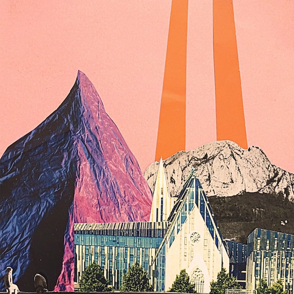 collage, illustration, poster, art print, vintage poster, architektur, leipzig "church"