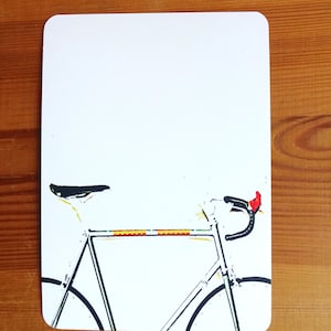 postkarte, grußkarte, illustration  "fahrrad"