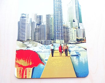 postkarte, grußkarte, collage, illustration, architektur, "skyline"