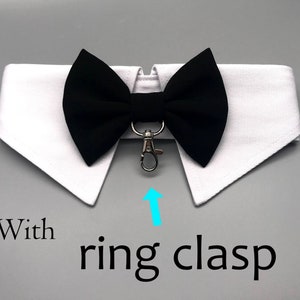 Dog ring bearer Bow Tie Dog Collar, dog tuxedo collar, dog bowtie, dog formal collar, with or without ring clasp / ring holder