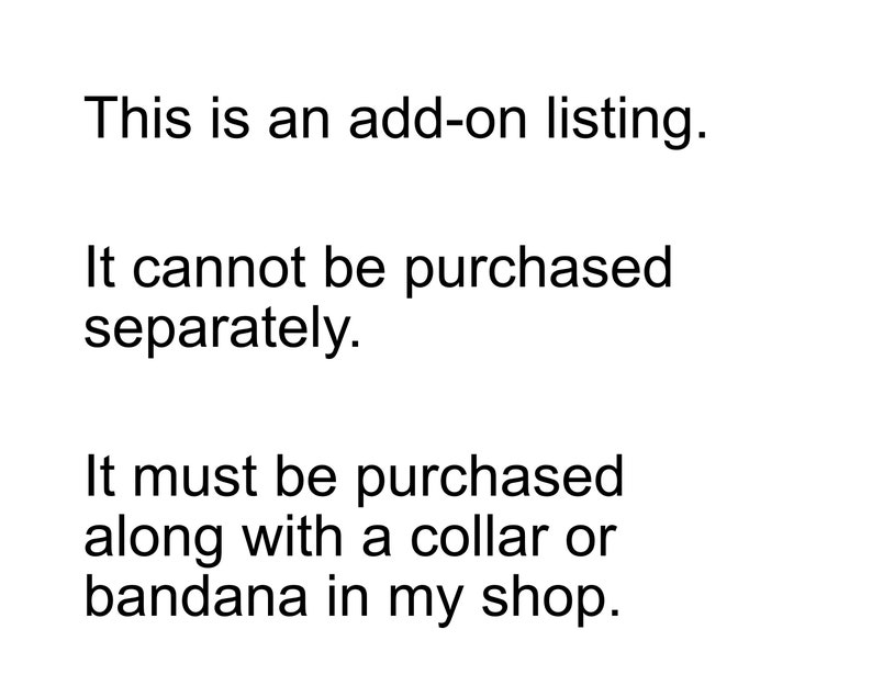 Upgrade Listing Add a metal clasp, key FOB style ring carrier purchase along with the collar or bandana in my shop ADD-ON feature image 2