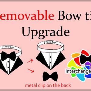 Upgrade Listing-Detachable Bowtie upgrade the bowtie to a removable bowtie that can clip on the collar/bandana interchangeable bow ADD-ON image 3