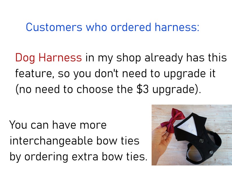 Upgrade Listing-Detachable Bowtie upgrade the bowtie to a removable bowtie that can clip on the collar/bandana interchangeable bow ADD-ON image 5