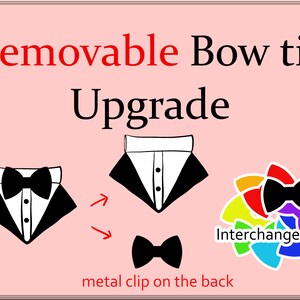 Upgrade Listing-Detachable Bowtie upgrade the bowtie to a removable bowtie that can clip on the collar/bandana interchangeable bow ADD-ON image 4