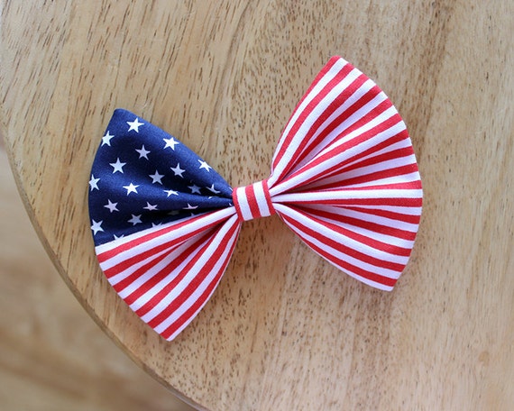 4.5 American flag hair bow 4th of July patriotic hair | Etsy