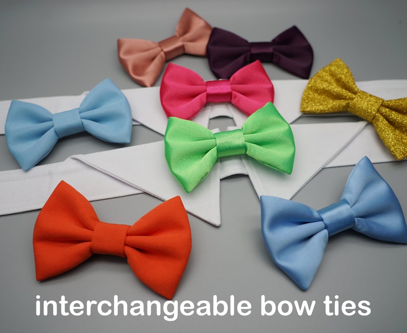 Upgrade Listing-Detachable Bowtie upgrade the bowtie to a removable bowtie that can clip on the collar/bandana interchangeable bow ADD-ON image 2