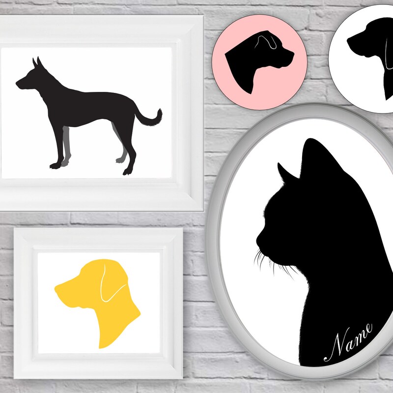 Dog Silhouette Print - Etsy