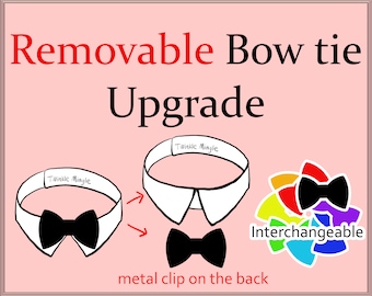 Upgrade Listing-Detachable Bowtie (upgrade the bowtie to a removable bowtie that can clip on the collar/bandana) interchangeable bow ADD-ON