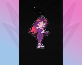 Yoru/Asa - Llavero acrílico con purpurina