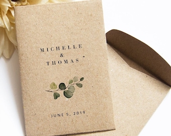 Seed packet for wedding favor, flower seed packets, custom seed packets for wedding favors, 20 qty
