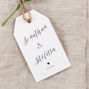 Etichette di ringraziamento stampate, 30 etichette regalo di nozze, semplici etichette eleganti semplici immagine 1