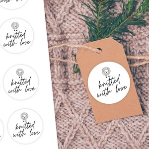 Mit Liebe gestrickte Stickerblätter, handgemachte Aufkleber Etiketten, Verpackung Sticker, Happy Mail Sticker Etiketten