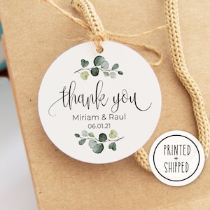 Favor Thank You Tags, Custom Wedding Gift Tags, Love is sweet, meant to bee Personalize Eucalyptus Tags