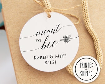 Mini 1.5 Meant to Bee Round Small Label Tags Custom Wedding Favor & Gift Tags
