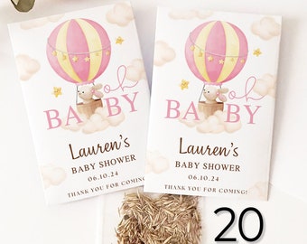 Baby Shower Seed Packets Favors, Personalized Mini Envelopes with Wildflower Seeds