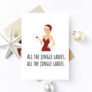 Cartão de Natal divertido para amigas, cartões de Natal impressos com envelopes