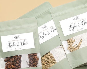Perfect Blend stickers, Perfect mix labels, Personalized Coffee favor stickers