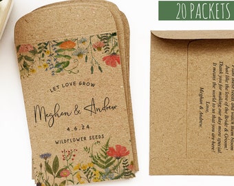 Wildblumen-Pakete für Samen, Hochzeit-Samen-Pakete Bevorzugungen, personalisierte Samenumschläge
