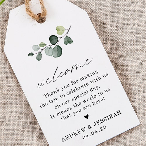 Hotel Wedding Bag Tags Thank You Tags Etsy