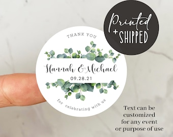 2 inch wedding thank you labels, Printed wedding stickers