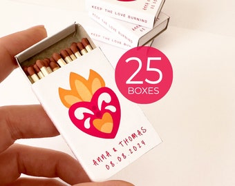 Personalized Match Boxes, Wedding Matches Favors, Keep the Love Burning Match Box Favor