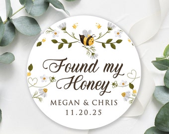 Autocollants de faveur de miel, trouvé mon miel destiné aux étiquettes d'abeille, mariage, autocollants de pot de miel de douche nuptiale