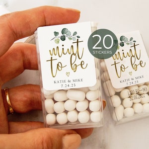Tic Tac Mint To Be labels for wedding favors, TicTac favor stickers, Mint to Be Bridal Shower, Engagement Favor