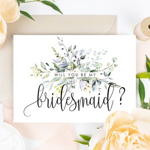 Bedrukte bruidsmeisjesaanzoekkaarten, Will You Be My Bridesmaid-kaarten met enveloppen
