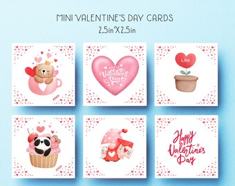 Valentine's Day Small Cards, Folded Cards, Happy Valentine's Day Insert Cards