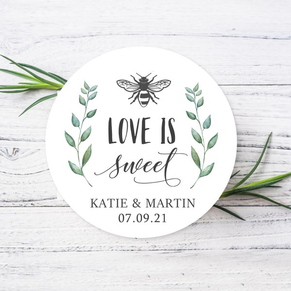 Honey Favors Stickers, Love is Sweet Stickers, Wedding Thank You Stickers
