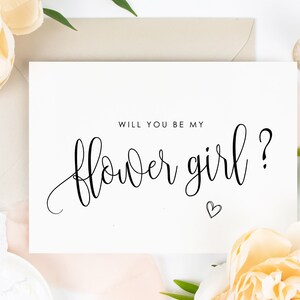 Tarjetas minimalistas, tarjetas de propuesta de chica flor, tarjetas de dama de honor, tarjetas impresas con sobres