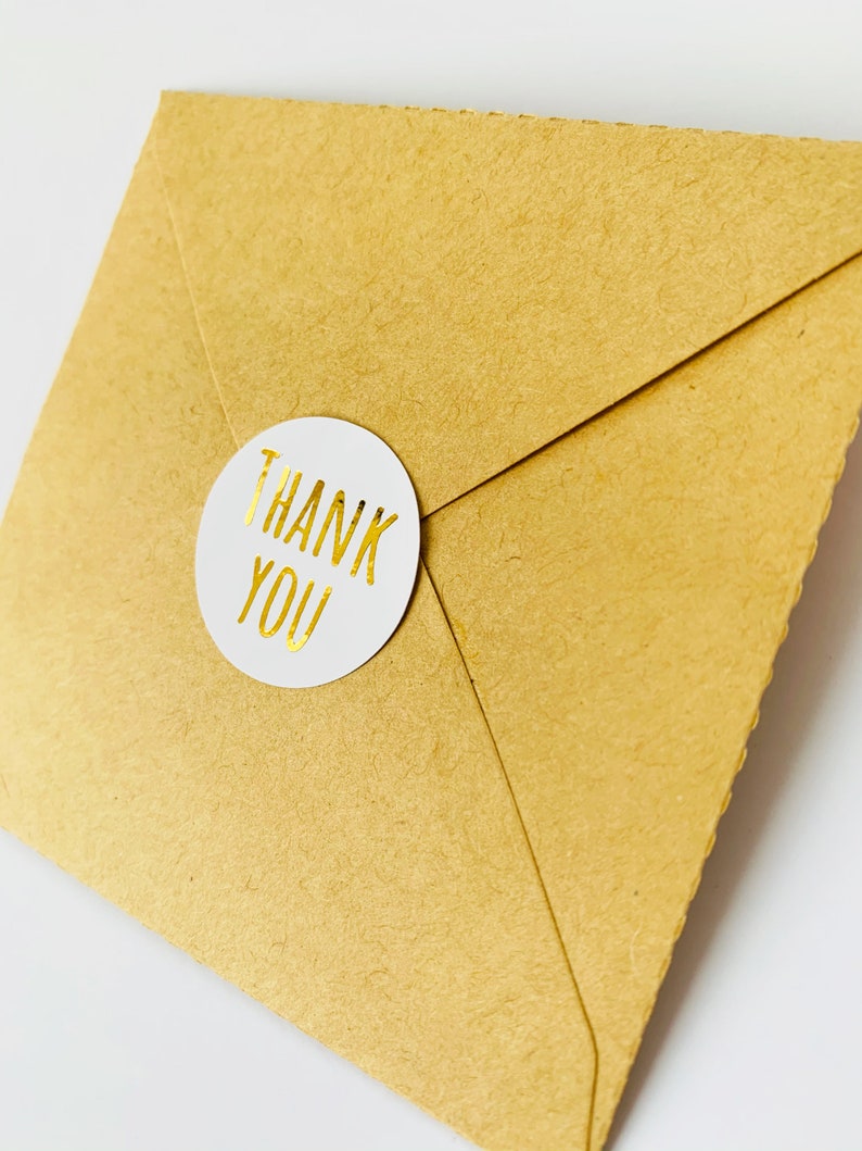 Gold Foil Thank You Stickers 1 Inch Packaging Stickers Gold Etsy
