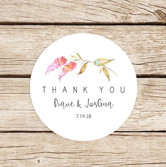 thank you stickers for wedding favors personalized stickers etsy
