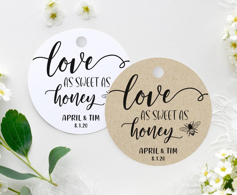 Love as Sweet as Honey Tags, Kraft Paper Tags, Love is Sweet tags for Wedding or Bridal shower gifts