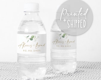 Printed water bottle labels, personalized water bottle labels, wedding, bridal shower, custom labels, WATERPROOF