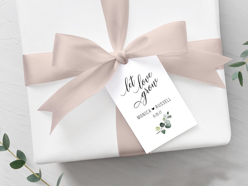 50 Let Love Grow Tags Wedding Gift Tags Personalized Favor Tags
