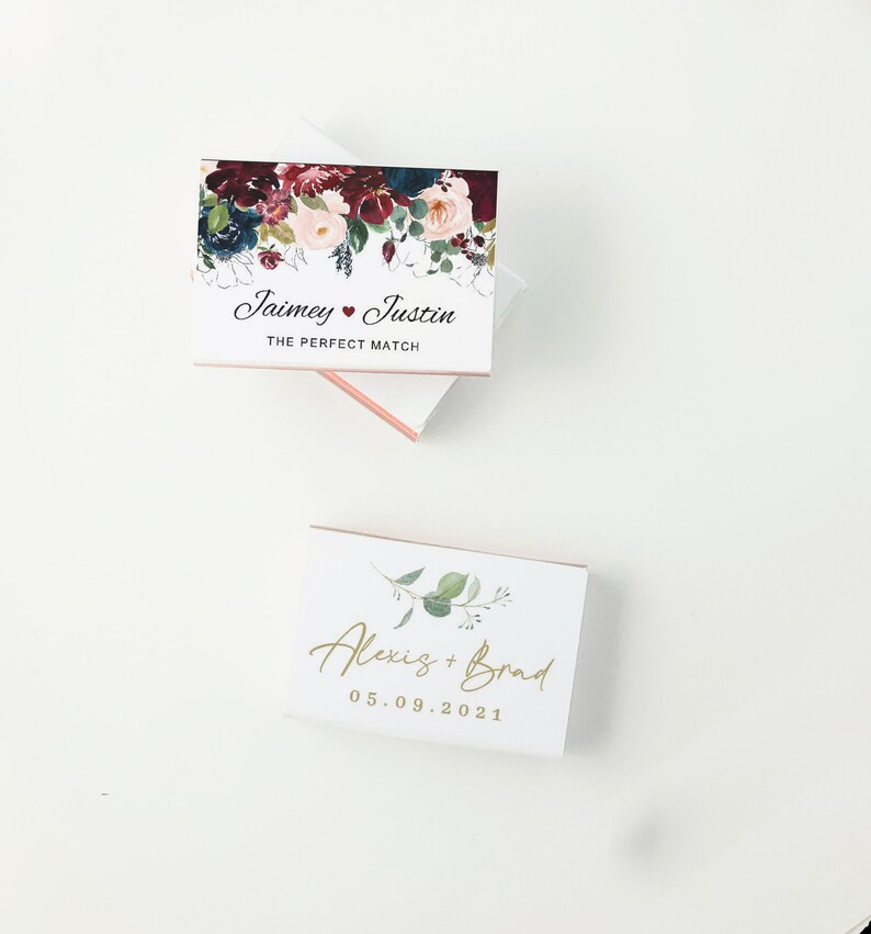 Wedding matches personalized match boxes greenery a perfect match, 25 QTY image 4