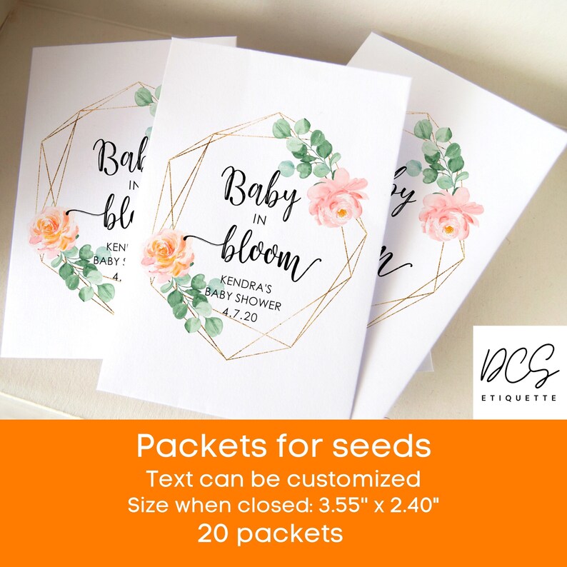 Baby shower seed packets Baby Bloom seed packets | Etsy
