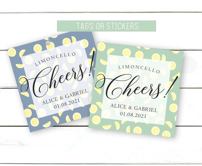 Wedding Limoncello Favor Stickers Limoncello Cheers Labels or Tags